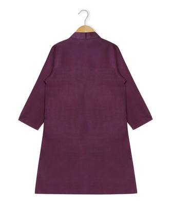 purple plain cotton poly boys kurta 4