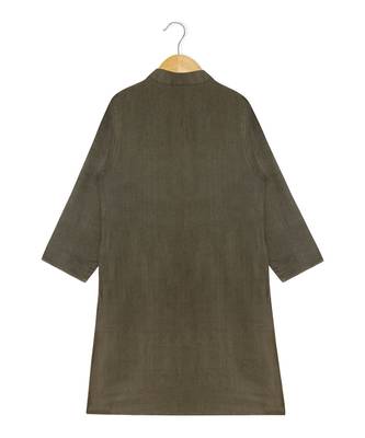 brown embroidered tussar boys kurta  2