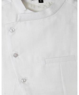 white plain linen boys nehru jacket 3