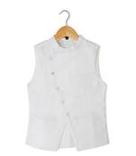 white plain linen boys nehru jacket
