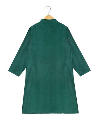 green plain tussar boys dhoti kurta 3