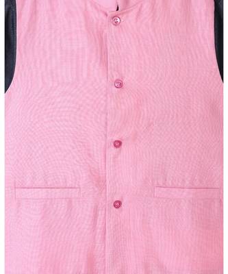 blue plain tussar boys kurta 3