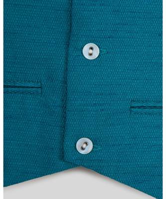 blue plain jute boys nehru jacket 3