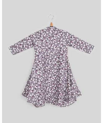 grey printed cotton kids frocks 2