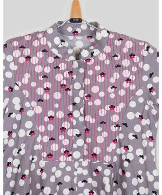 grey printed cotton kids frocks 4