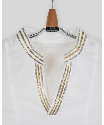 white plain cotton  kids kurtis 4