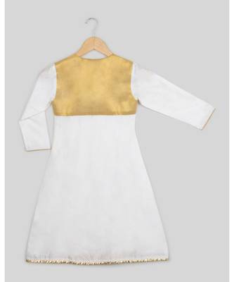 white plain cotton poly kids kurtis 2