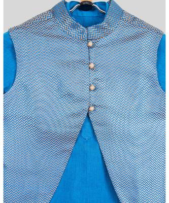 blue plain cotton poly kids kurtis 3