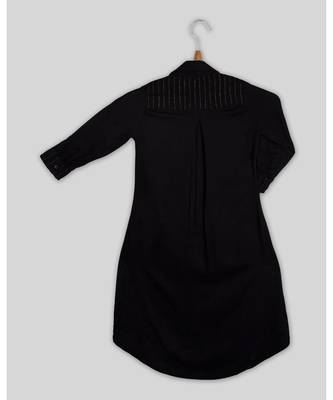 blue plain rayon kids kurtis 3