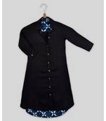 blue plain rayon kids kurtis
