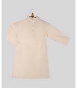 white plain cotton boys kurta