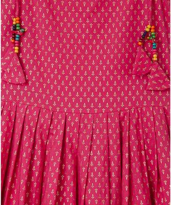 pink printed cotton kids kurtis 2