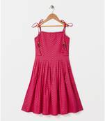 pink printed cotton kids kurtis