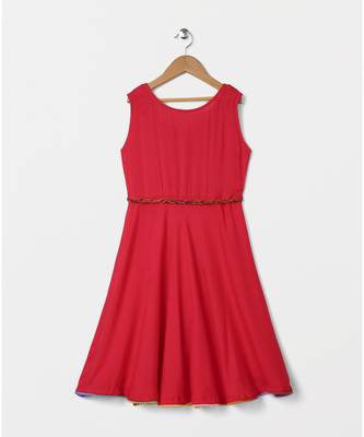 pink plain cotton kids kurtis 3