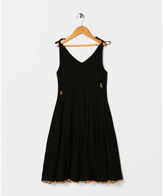 black plain rayon kids kurtis 2