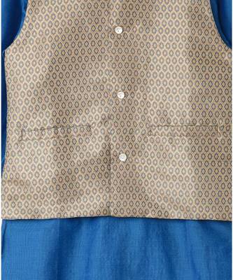 blue plain cotton poly boys kurta 2