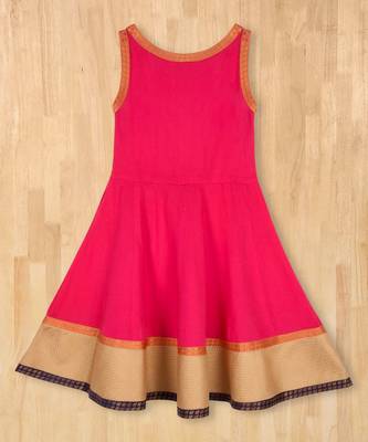 pink plain rayon kids kurtis 4
