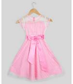 pink plain net kids frocks