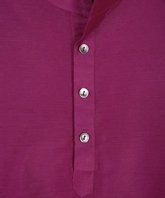 purple plain cotton boys kurta 2