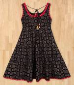 black printed cotton kids kurtis