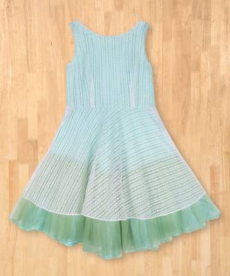 green plain net kids kurtis 3