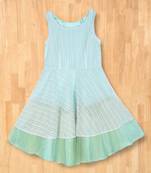 green plain net kids kurtis