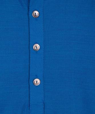blue plain cotton boys kurta 2