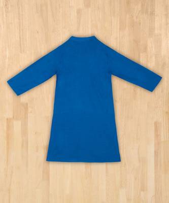 blue plain cotton boys kurta 3