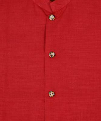 yellow plain linen boys kurta 4