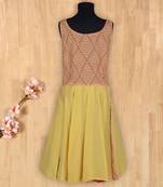 yellow plain cotton kids frocks