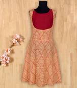 red printed cotton kids tops