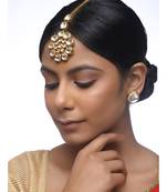 Gold Kundan Tikka With Studs