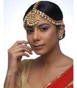 Turquoise  Kundan Maatha Patti