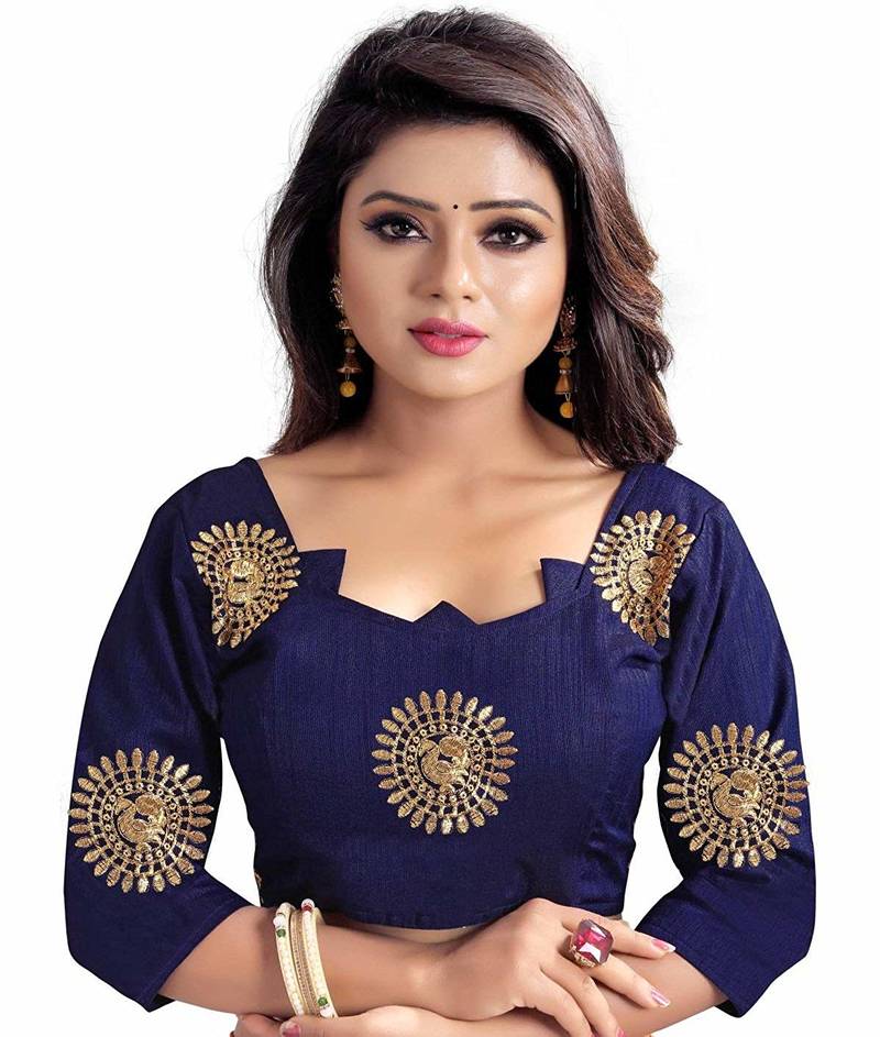 Orange Silk blend Designer Embroidery Saree With Blouse