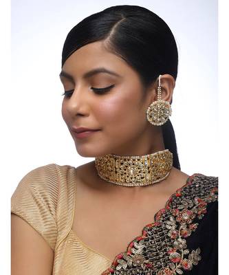 Golden Kundan Choker Set 1
