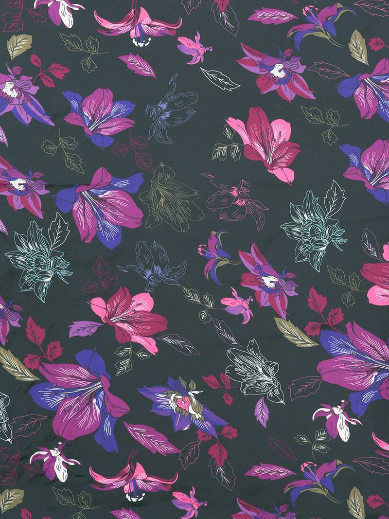 Black And Purple Ruffled Saree With Blouse