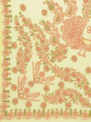 Ada Hand Embroidered Lucknow Chikan Yellow Faux Georgette Women Saree With Blouse - A381003 3