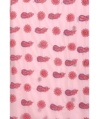 Ada Hand Embroidered Pink Faux Georgette Lucknowi Chikankari Saree With Blouse - A191575 3