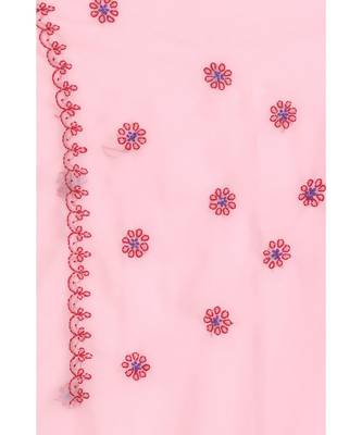 Ada Hand Embroidered Pink Faux Georgette Lucknowi Chikankari Saree With Blouse - A191575 4