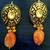 Orange Meenakari Studs
