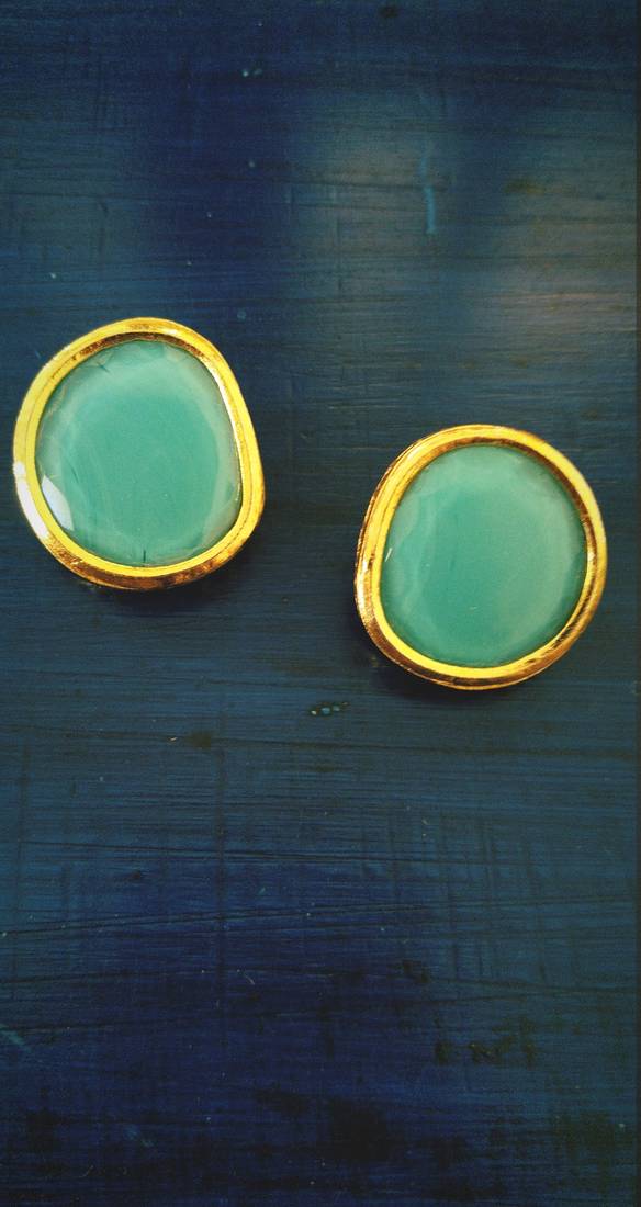 Green Stone Studs