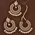 Kundan pearl dangler earrings and maang tikka