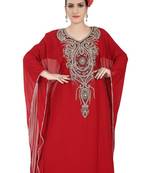 Red embroidered georgette islamic kaftans