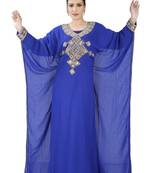 Blue embroidered georgette islamic kaftans