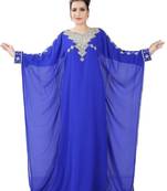 Blue embroidered georgette islamic kaftans
