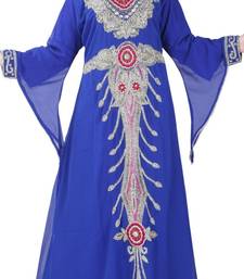 Blue embroidered georgette islamic kaftans