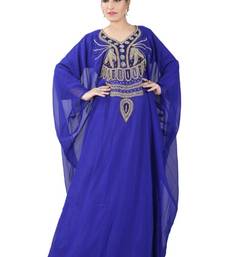 Blue embroidered georgette islamic kaftans