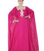 Pink embroidered georgette islamic kaftans