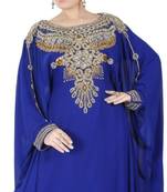 Blue embroidered georgette islamic kaftans