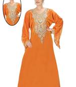 Orange embroidered georgette islamic kaftans